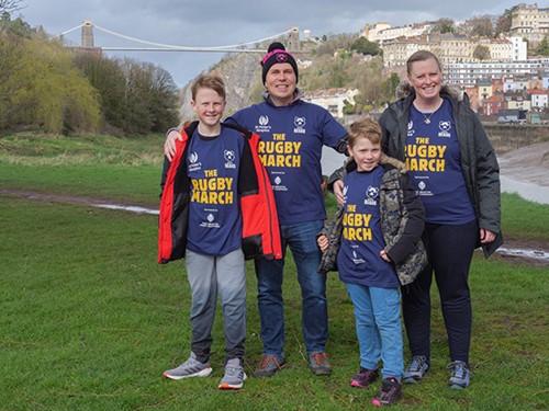 A family at The Rugby March