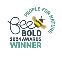 Bee Bold 2024 Awards Winner People for Nature and bee icon