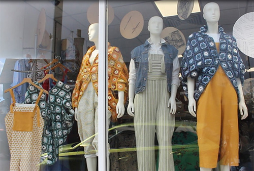 Upcycled window display