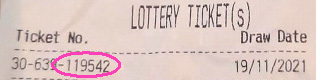 Example of a lottery ticket