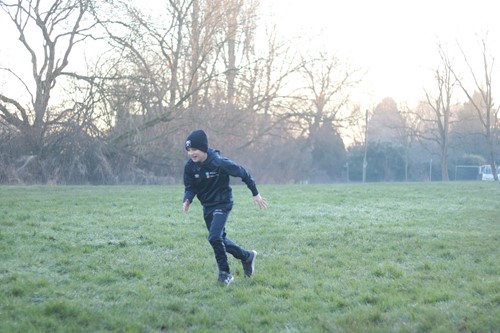 Toby setting off on another run