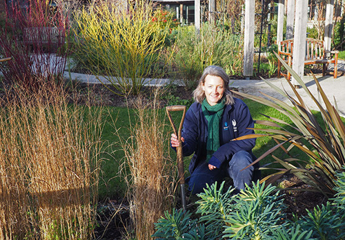 Anneke in the Hospice garden