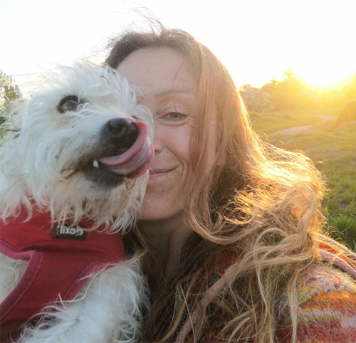 Pippa with her dog Peggy