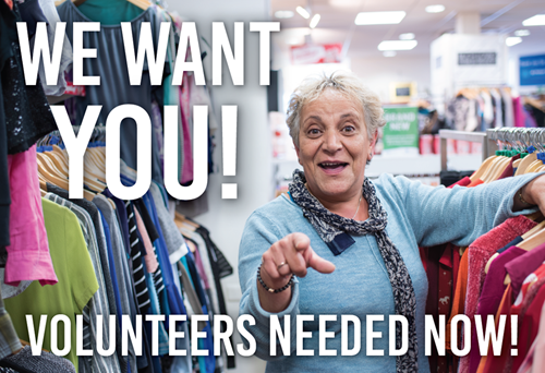 Shop volunteer recruitment poster