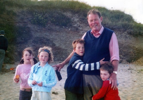 Roderick, pictured with his grandchildren (now grown up)